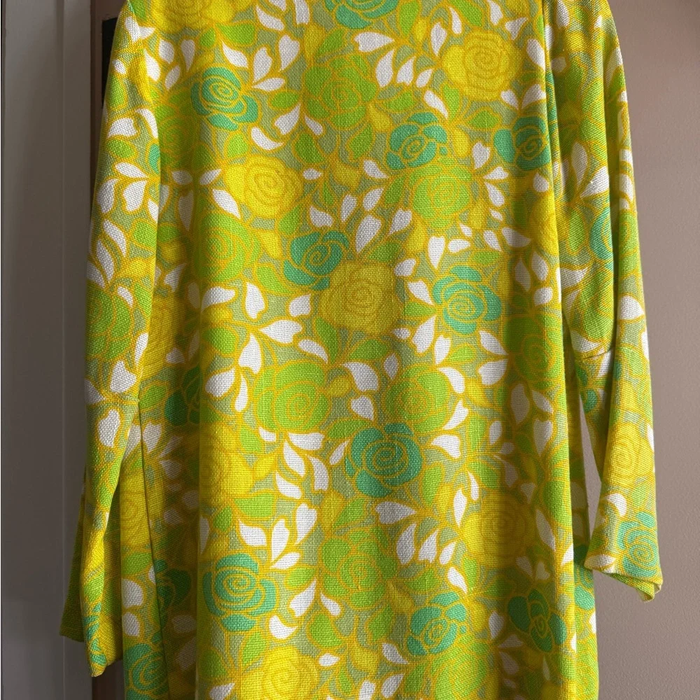 Vintage Vibrant Yellow and Green‎ Floral Jacket